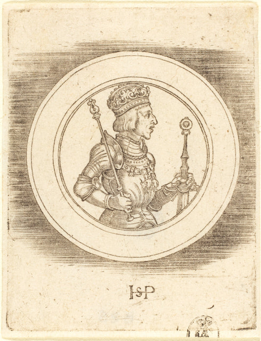 Medal of King Ferdinand of Hungary and Bohemia by Sebald Beham (German, 1500 - 1550), 16X12"(A3)Poster Print