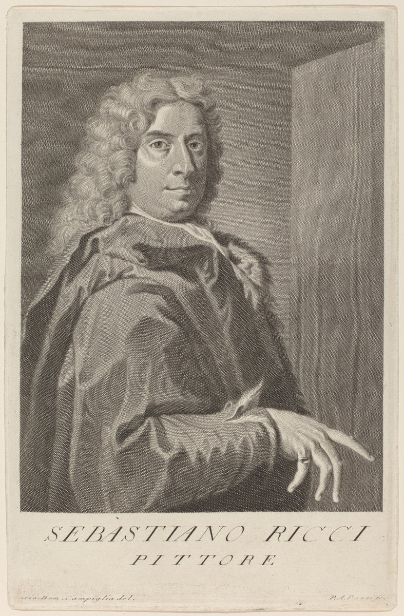 Sebastiano Ricci by Pier Antonio Pazzi after Giovanni Domenico Campiglia (Italian, 1706 - 1766 or after), 16X12"(A3)Poster Print