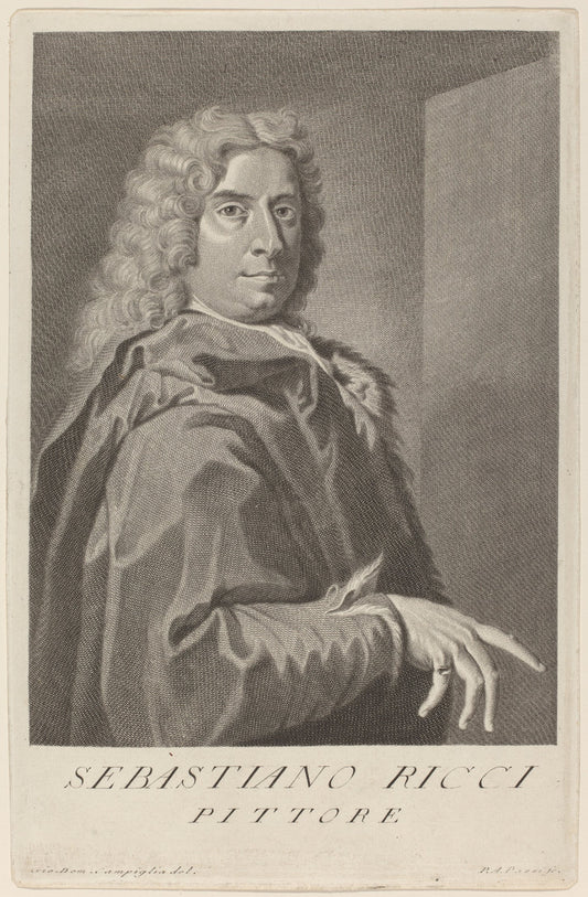 Sebastiano Ricci by Pier Antonio Pazzi after Giovanni Domenico Campiglia (Italian, 1706 - 1766 or after), 16X12"(A3)Poster Print