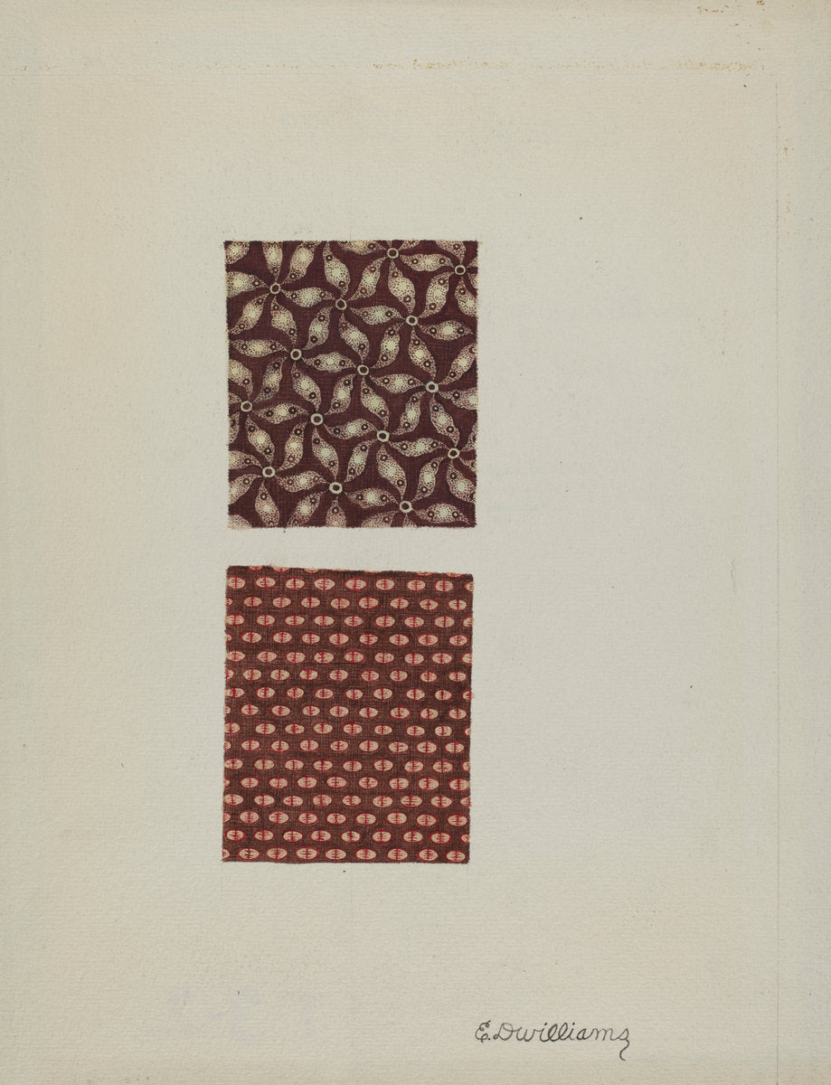 Printed Cotton Swatches by Edward D. Williams (American, active c. 1935), 16X12"(A3)Poster Print