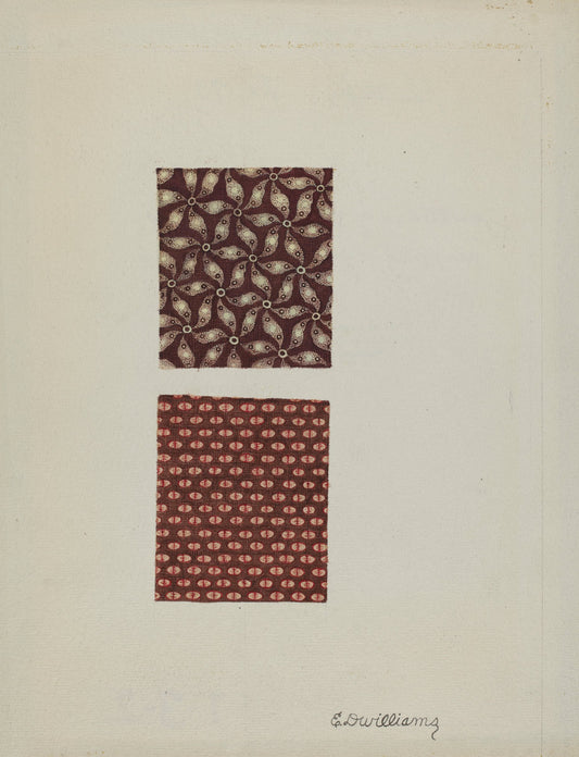 Printed Cotton Swatches by Edward D. Williams (American, active c. 1935), 16X12"(A3)Poster Print