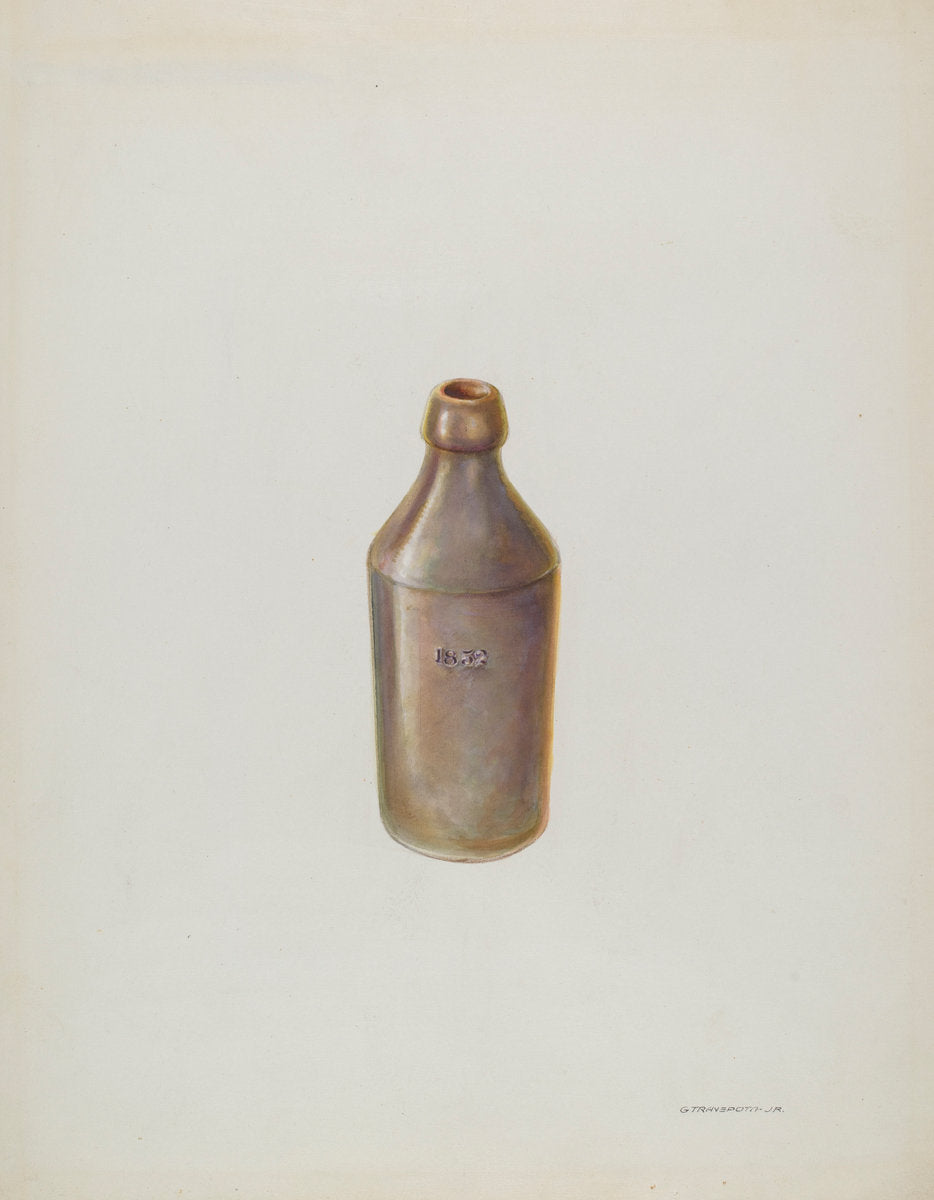 Earthenware Ale Bottle by Gerald Transpota (American, active c. 1935), 16X12"(A3)Poster Print