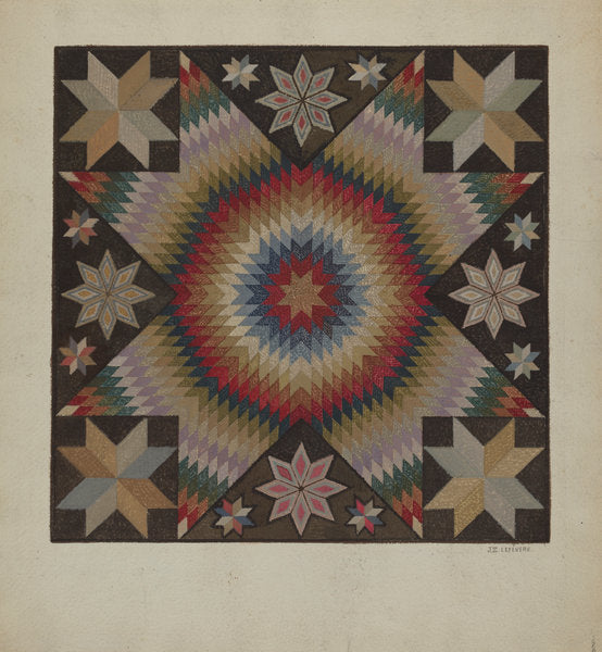 Hooked Rug by Jules Lefevere (American, active c. 1935), 16X12"(A3)Poster Print