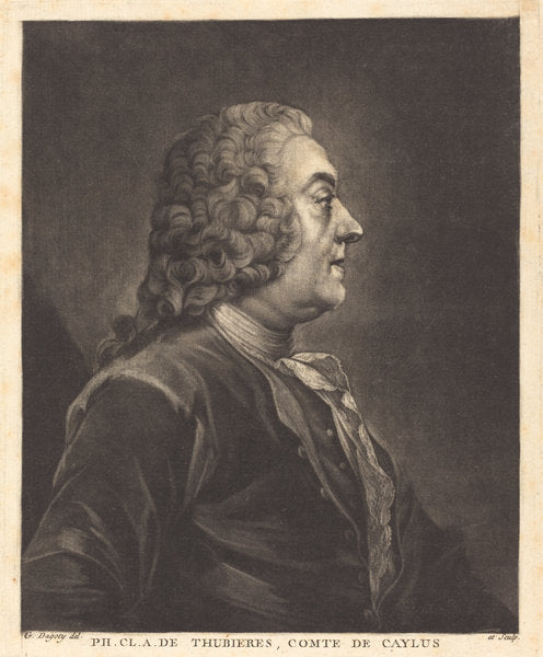Ph. Cl. A. de Thubières, Comte de Caylus by Jean-Baptiste-André Gautier-Dagoty (French, 1740 - 1786), 16X12"(A3)Poster Print