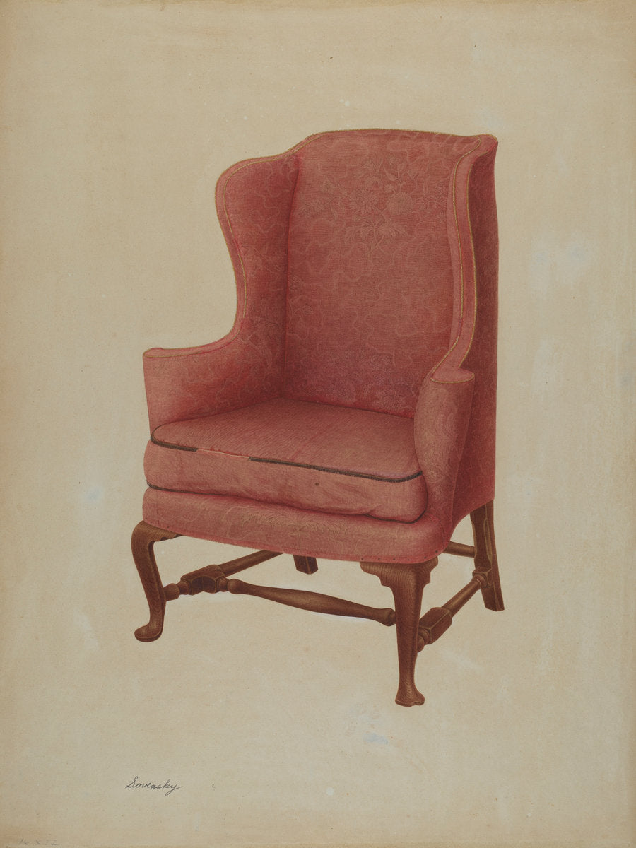 Wing Chair by Isidore Sovensky (American, active c. 1935), 16X12"(A3)Poster Print