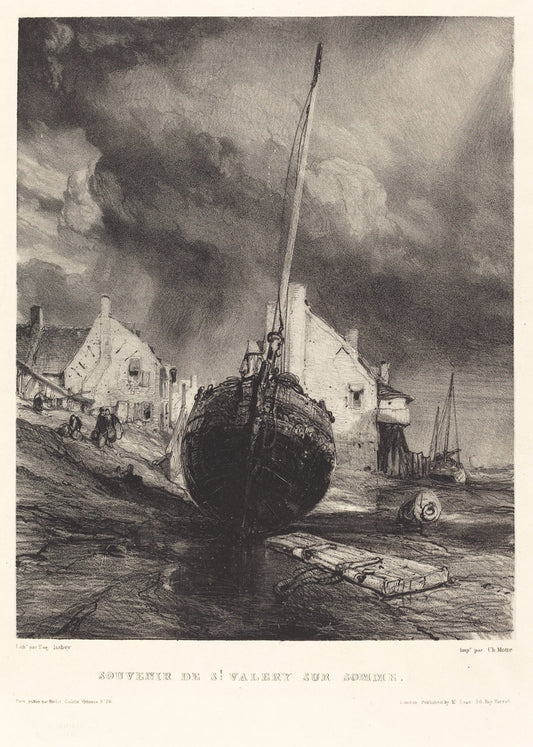 Souvenir de St. Valéry sur Somme by Eugène Isabey (French, 1803 - 1886), 16X12"(A3)Poster Print