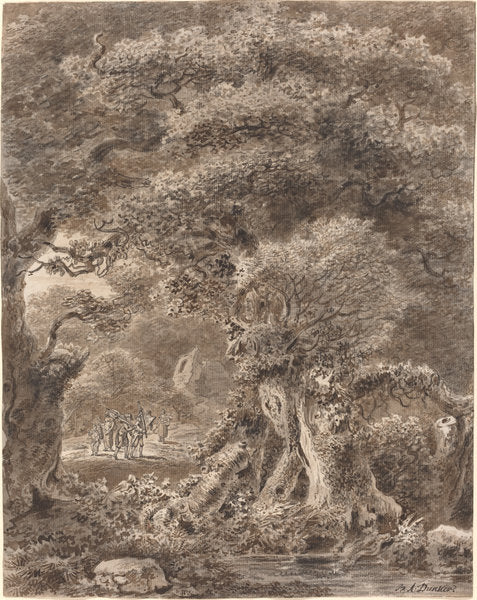 Musicians Traveling through a Forest by Balthasar Anton Dunker (German, 1746 - 1807), 16X12"(A3)Poster Print