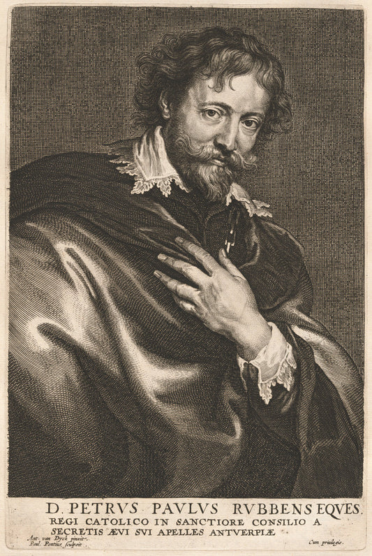 Peter Paul Rubens by Paulus Pontius after Sir Anthony van Dyck (Flemish, 1603 - 1658), 16X12"(A3)Poster Print