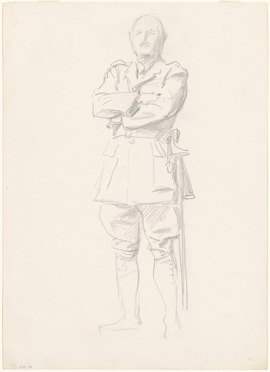 Study of General Louis Botha for "General Officers of World War I" by John Singer Sargent (American, 1856 - 1925), 16X12"(A3)Poster Print