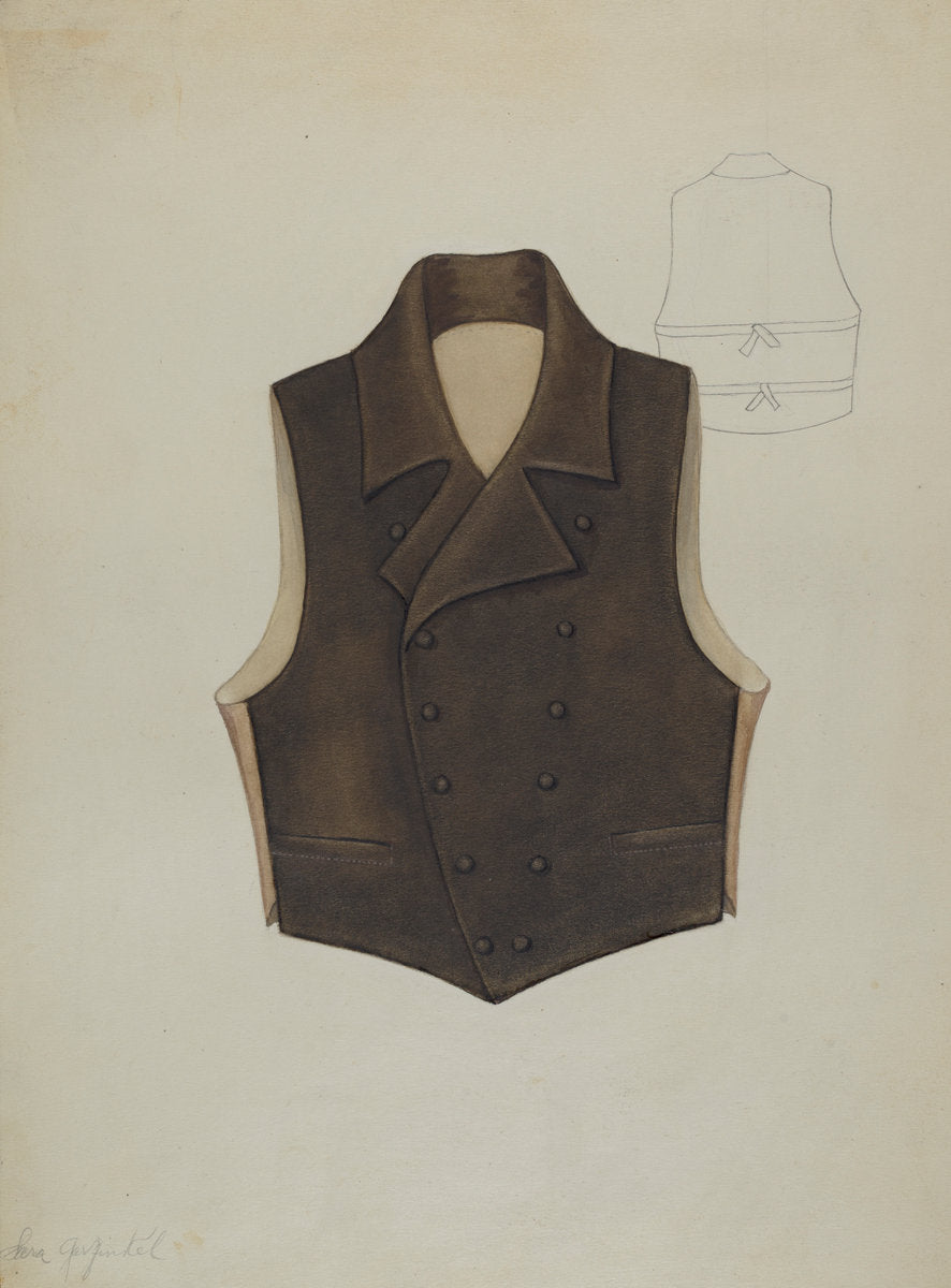 Waistcoat by Sara Garfinkel (American, active c. 1935), 16X12"(A3)Poster Print