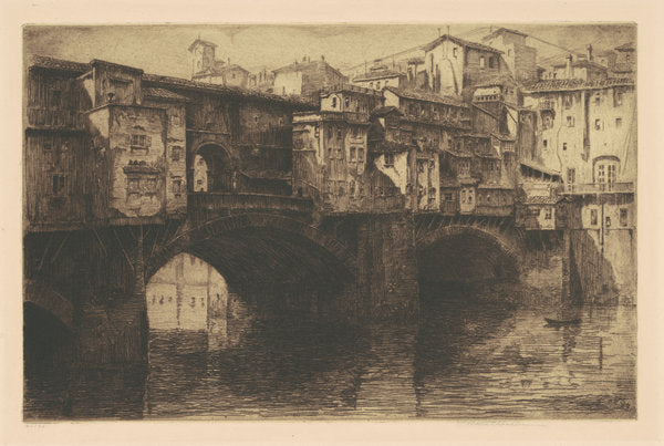 Ponte Vecchio, Florence by George Walter Chandler (American, 1866 - 1928), 16X12"(A3)Poster Print