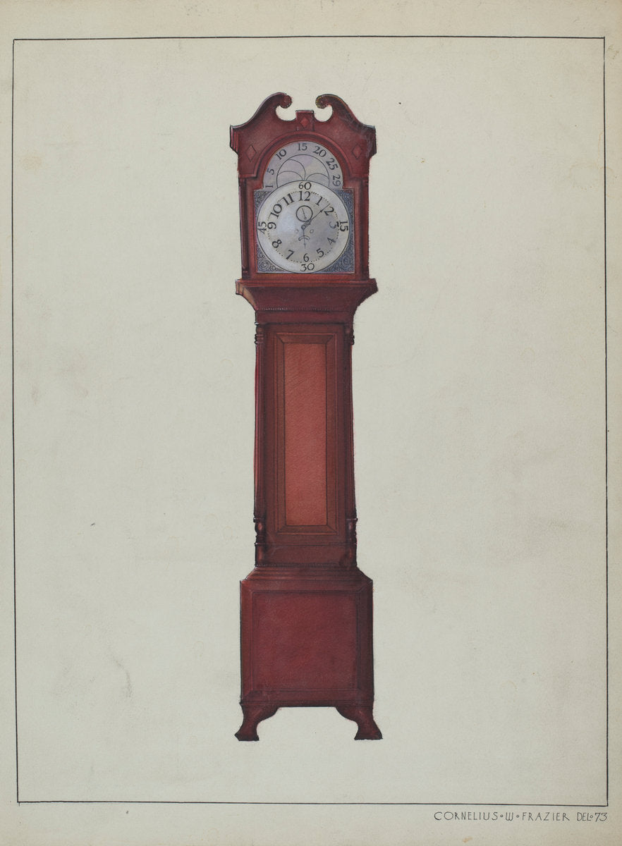 Grandfather's Clock by Cornelius Frazier (American, active c. 1935), 16X12"(A3)Poster Print
