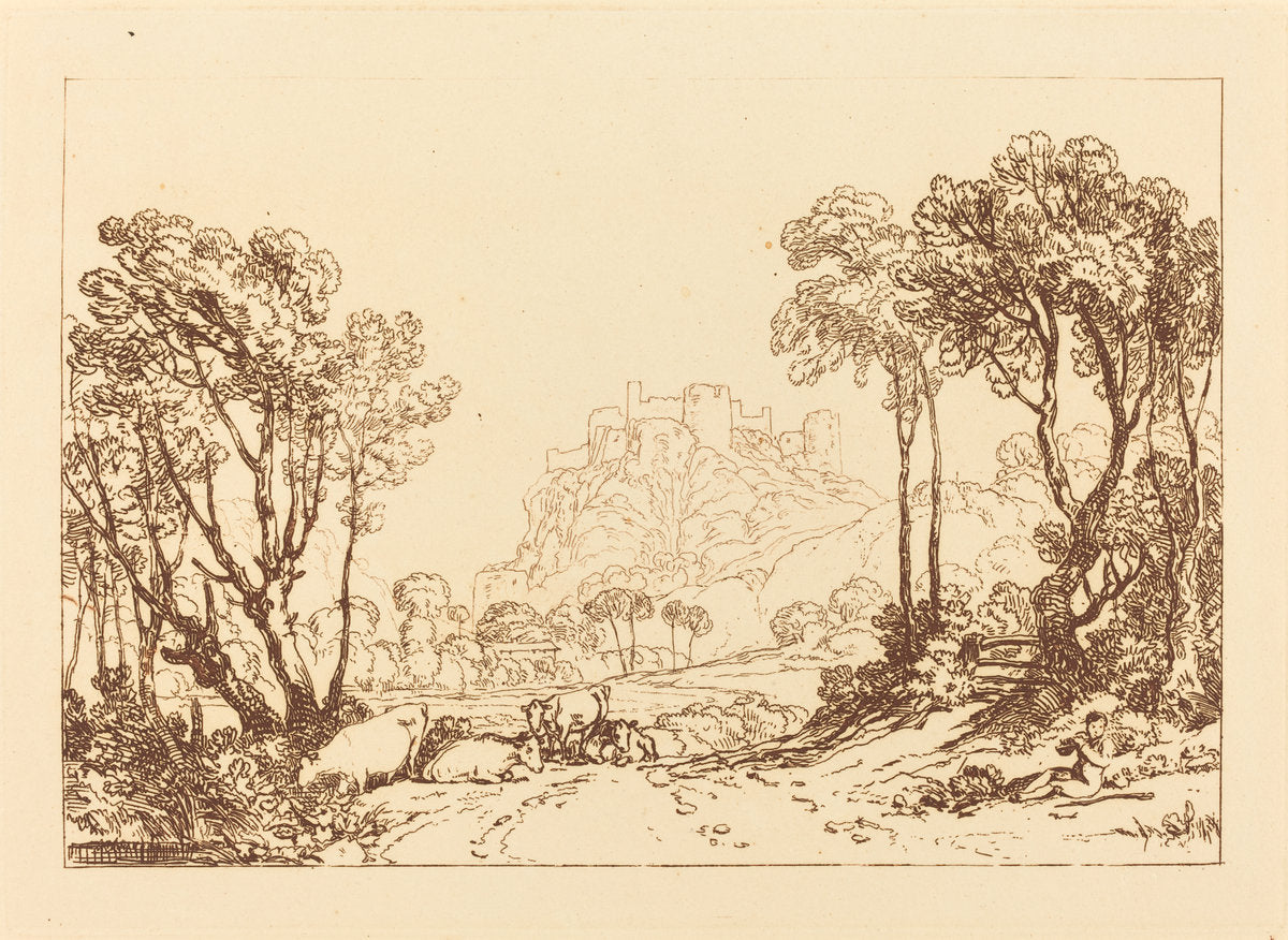 The Castle Above the Meadows by Joseph Mallord William Turner (British, 1775 - 1851), 16X12"(A3)Poster Print