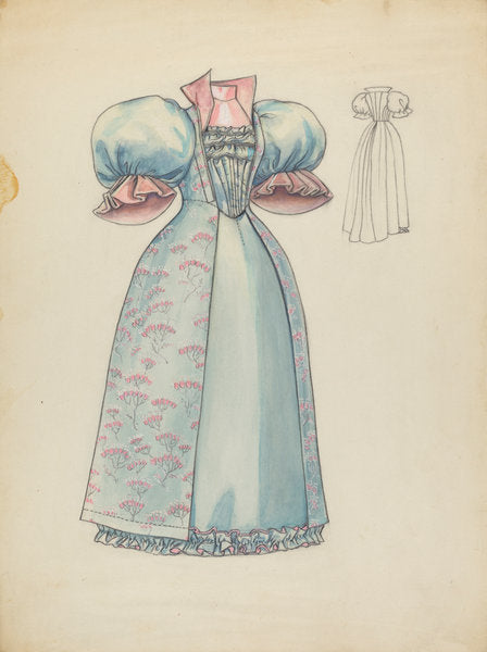 Reception Gown by Jean Peszel (American, active c. 1935), 16X12"(A3)Poster Print
