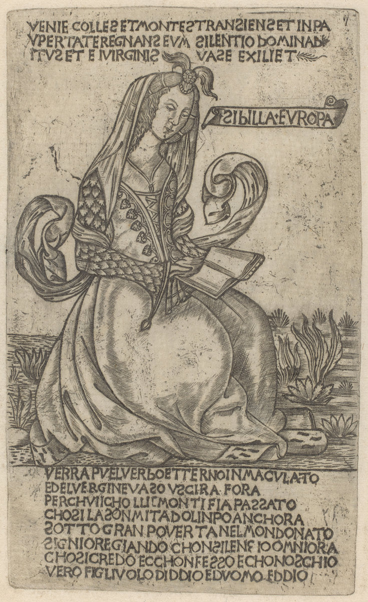 early 15th century by after Baccio Baldini (European Sibyl), 16X12"(A3)Poster Print