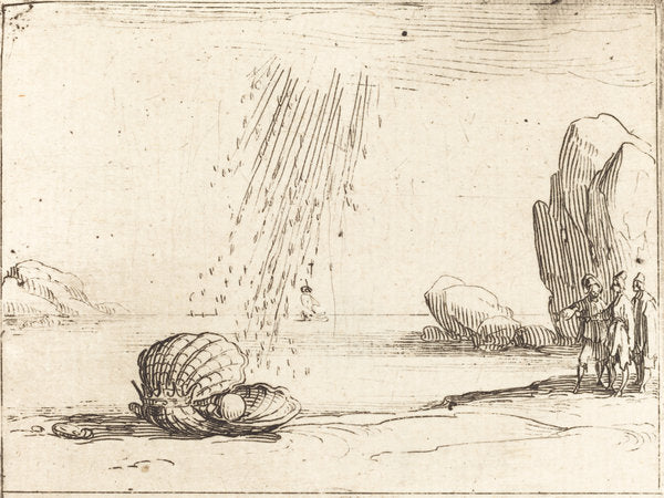 Oyster with Pearl by Jacques Callot (French, 1592 - 1635), 16X12"(A3)Poster Print