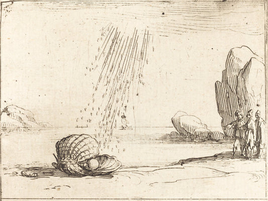 Oyster with Pearl by Jacques Callot (French, 1592 - 1635), 16X12"(A3)Poster Print