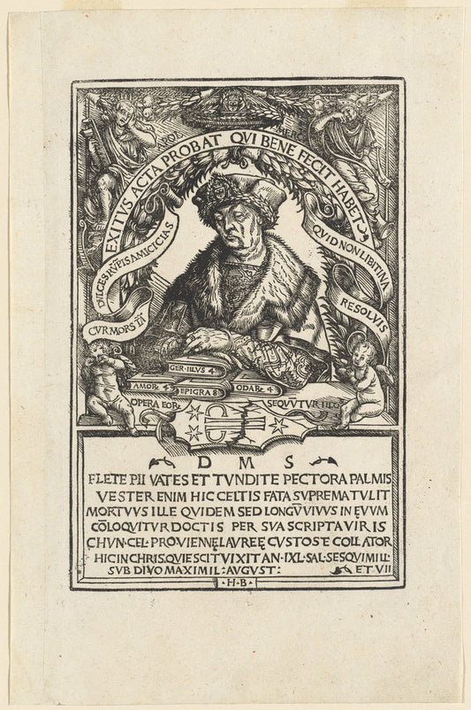 Conrad Celtis by Hans Burgkmair I (German, 1473 - 1531), 16X12"(A3)Poster Print