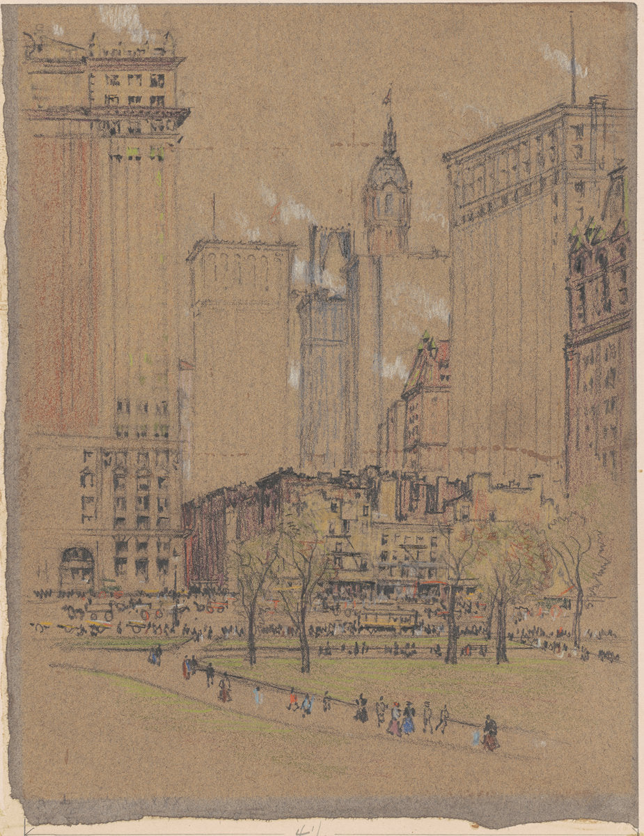 New York, the Old and the New by Joseph Pennell (American, 1857 - 1926), 16X12"(A3)Poster Print