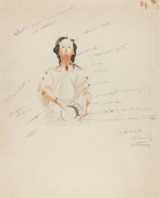 1935/1942 by American 20th Century (Sketch of Figurehead), 16X12"(A3)Poster Print