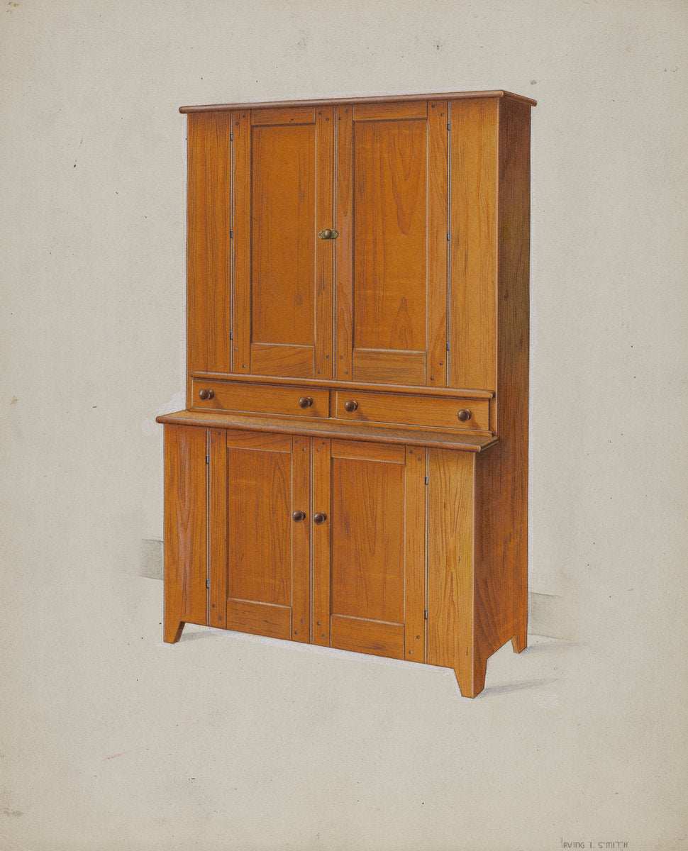 Shaker Cupboard by Irving I. Smith (American, active c. 1935), 16X12"(A3)Poster Print