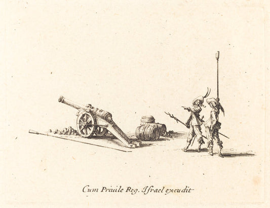 Preparing to Fire the Cannon by Jacques Callot (French, 1592 - 1635), 16X12"(A3)Poster Print