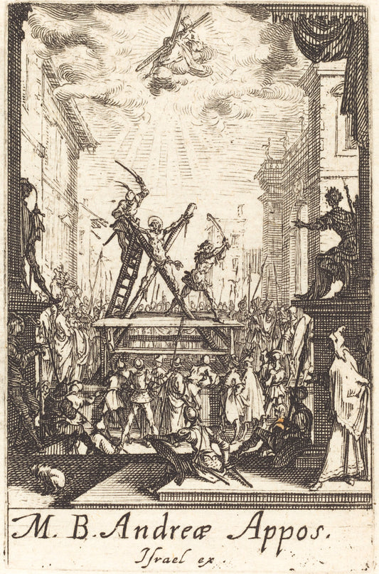 The Martyrdom of Saint Andrew by Jacques Callot (French, 1592 - 1635), 16X12"(A3)Poster Print