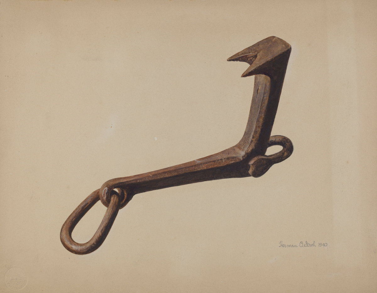 Sled Starting Hook by Herman O. Stroh (American, active c. 1935), 16X12"(A3)Poster Print