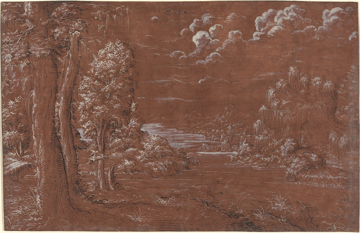 1544 by German 16th Century (River Landscape), 16X12"(A3)Poster Print