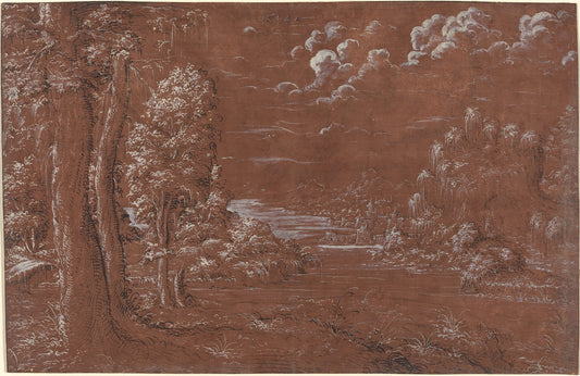 1544 by German 16th Century (River Landscape), 16X12"(A3)Poster Print