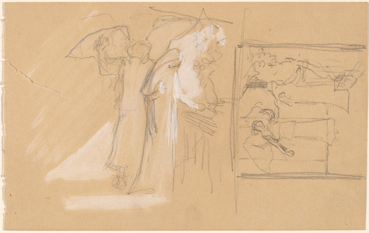 Studies for a Panel by Charles Sprague Pearce (American, 1851 - 1914), 16X12"(A3)Poster Print