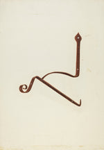 Iron Bracket from Zoar Tavern by Ralph Russell (American, active c. 1935), 16X12"(A3)Poster Print