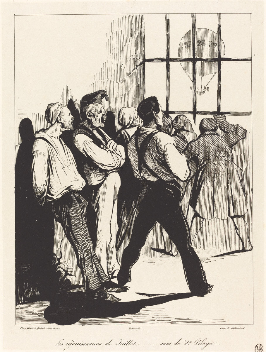 Les réjouissances de Juillet... vues de Ste. Pélagie by Honoré Daumier (French, 1808 - 1879), 16X12"(A3)Poster Print