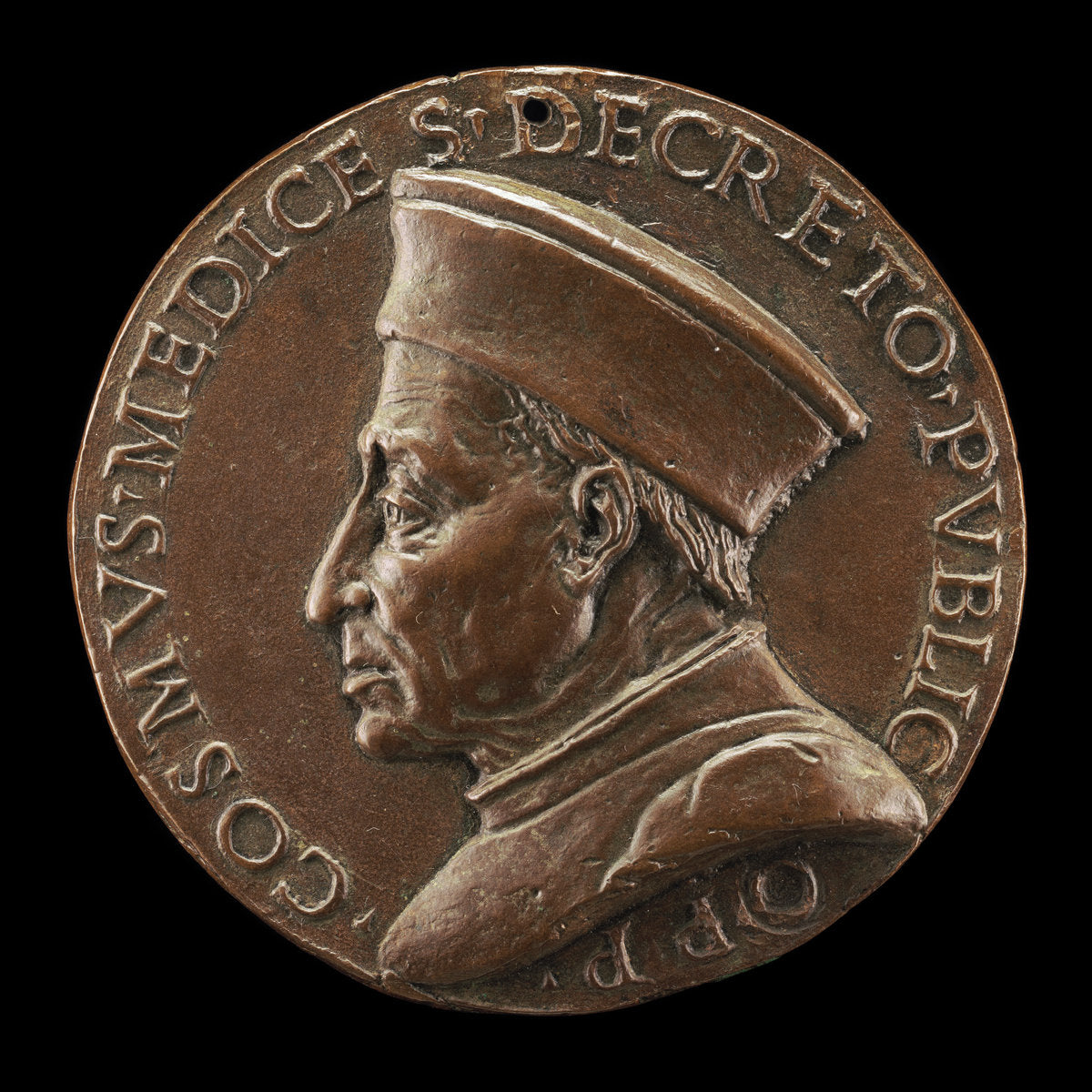 c. 1465/1469 by Florentine 15th Century (Cosimo de' Medici, 1389-1464, Pater Patriae [obverse]), 16X12"(A3)Poster Print