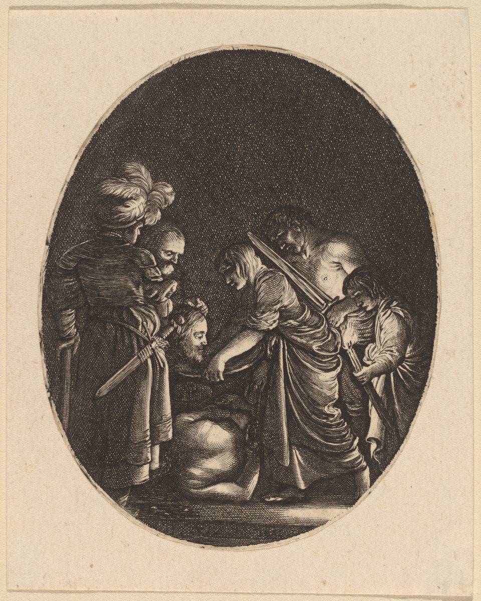 Beheading of Saint John the Baptist by Hendrik Goudt after Adam Elsheimer (Dutch, 1585 - 1648), 16X12"(A3)Poster Print