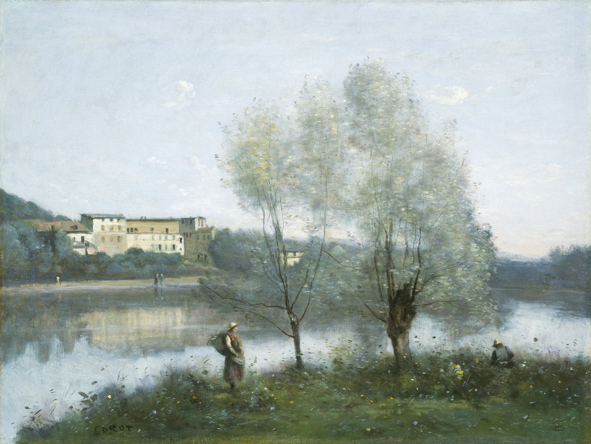 Ville-d'Avray by Jean-Baptiste-Camille Corot (French, 1796 - 1875), 16X12"(A3)Poster Print