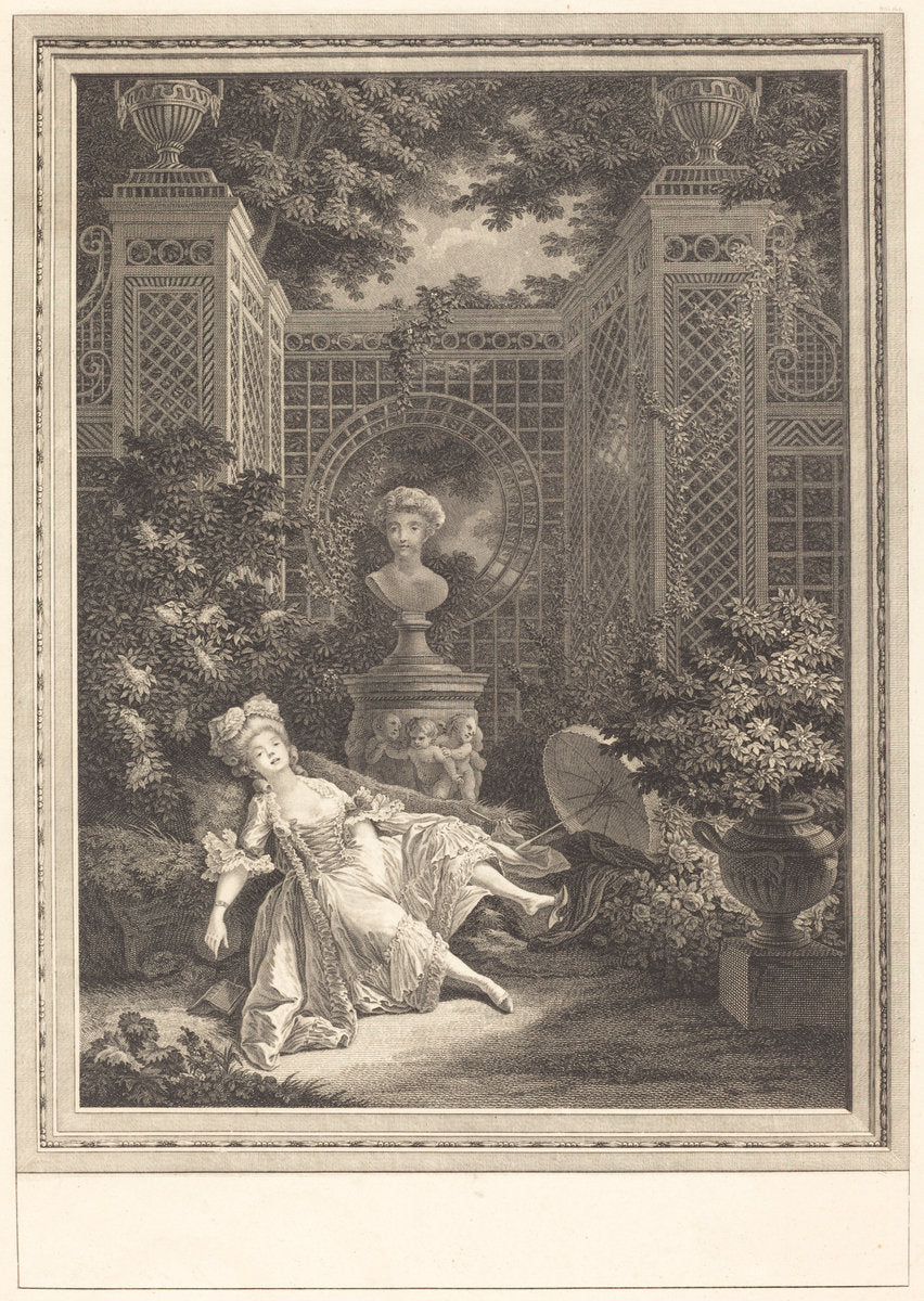 Le midi by Emmanuel Jean Nepomucène de Ghendt after Pierre-Antoine Baudouin (French, 1738 - 1815), 16X12"(A3)Poster Print