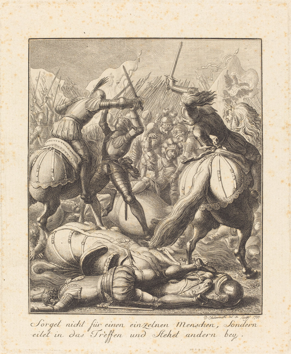 Rudolph of Hapsburg by Daniel Nikolaus Chodowiecki (German, 1726 - 1801), 16X12"(A3)Poster Print