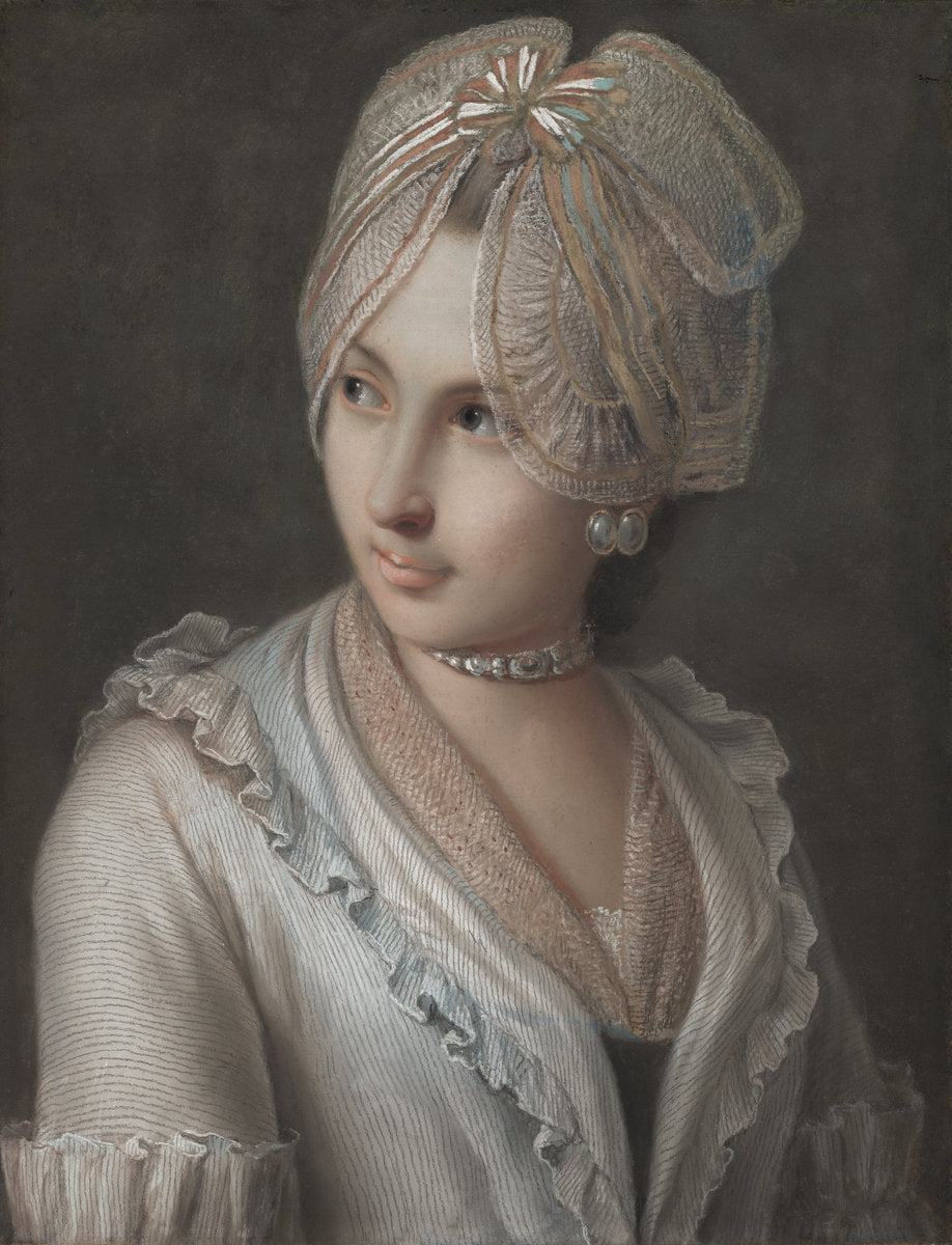An Elegant Young Lady with a Lace Cap by Pietro Rotari (Venetian, 1707 - 1762), 16X12"(A3)Poster Print