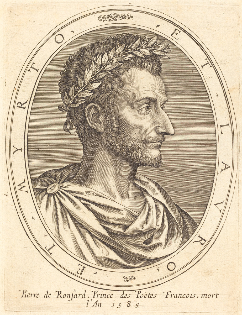 Pierre de Ronsard by Michel Lasne (French, 1590 or before - 1667), 16X12"(A3)Poster Print