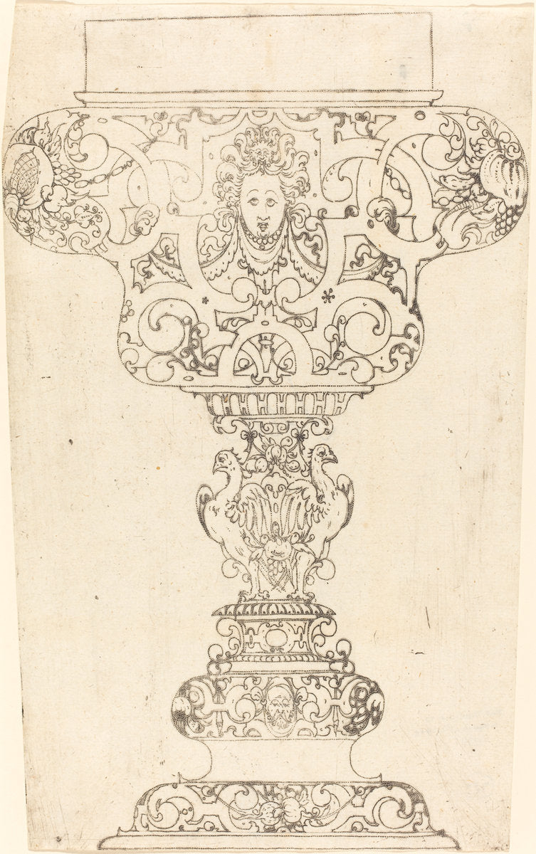 punch engraving? by German 16th Century (Ornament - Large Goblet), 16X12"(A3)Poster Print