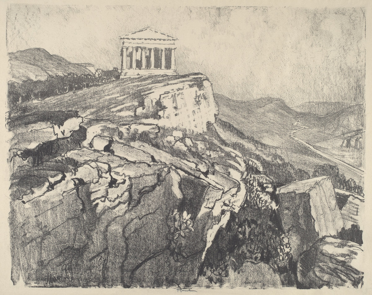 The Temple of Concord on the Wall, Girgenti by Joseph Pennell (American, 1857 - 1926), 16X12"(A3)Poster Print