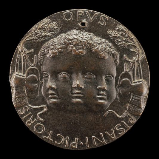 Head with Three Infantile Faces [reverse] by Pisanello (Veronese, c. 1395 - 1455), 16X12"(A3)Poster Print