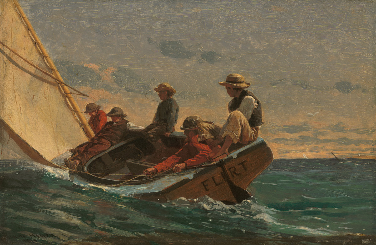 The Flirt by Winslow Homer (American, 1836 - 1910), 16X12"(A3)Poster Print