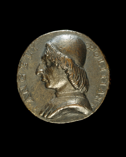 c. 1494 by Style of Niccolò Fiorentino (Angelo Poliziano, 1454-1494, Humanist [obverse]), 16X12"(A3)Poster Print