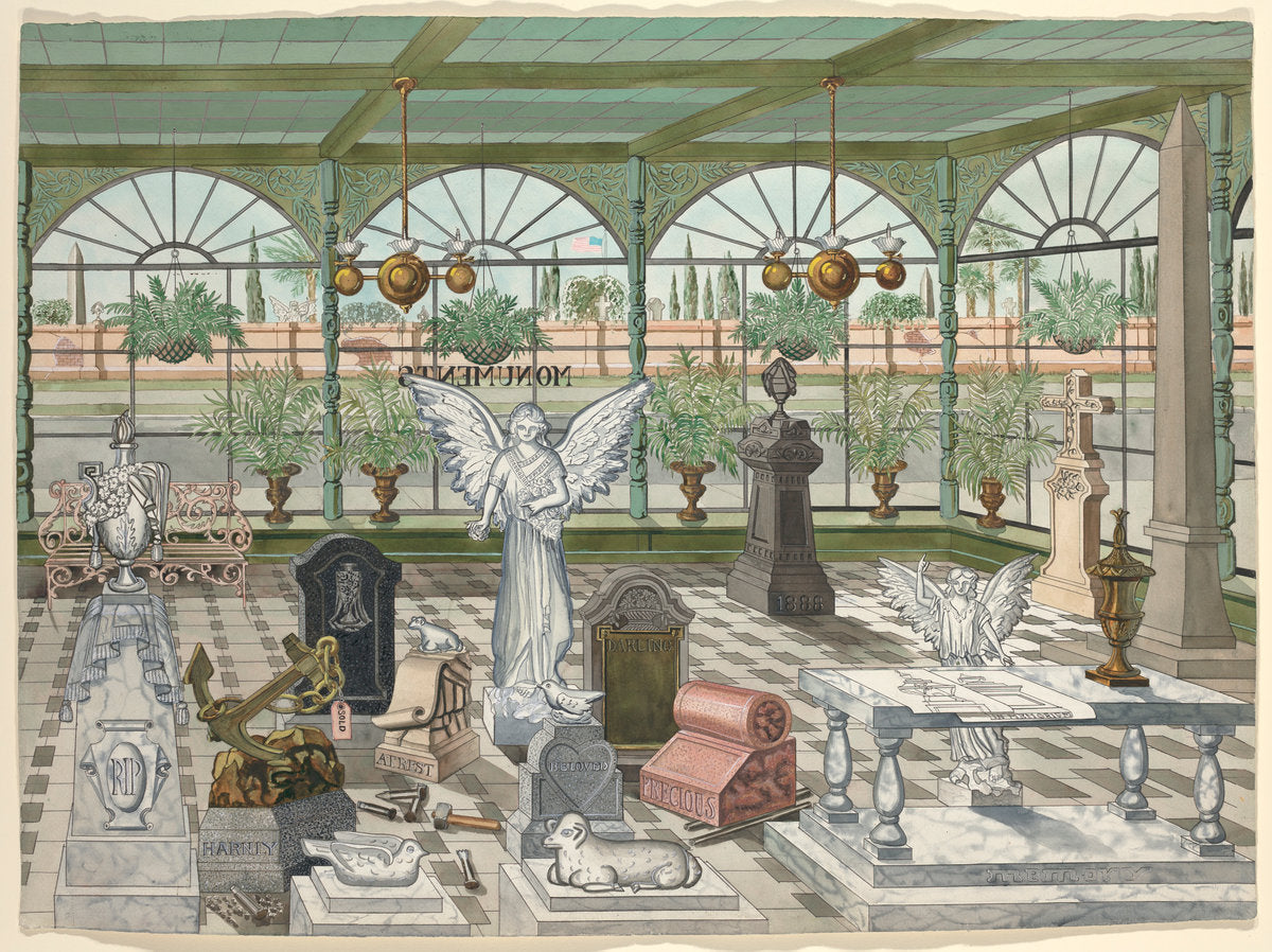 Monument Display Room, 1888 by Perkins Harnly (American, 1901 - 1986), 16X12"(A3)Poster Print