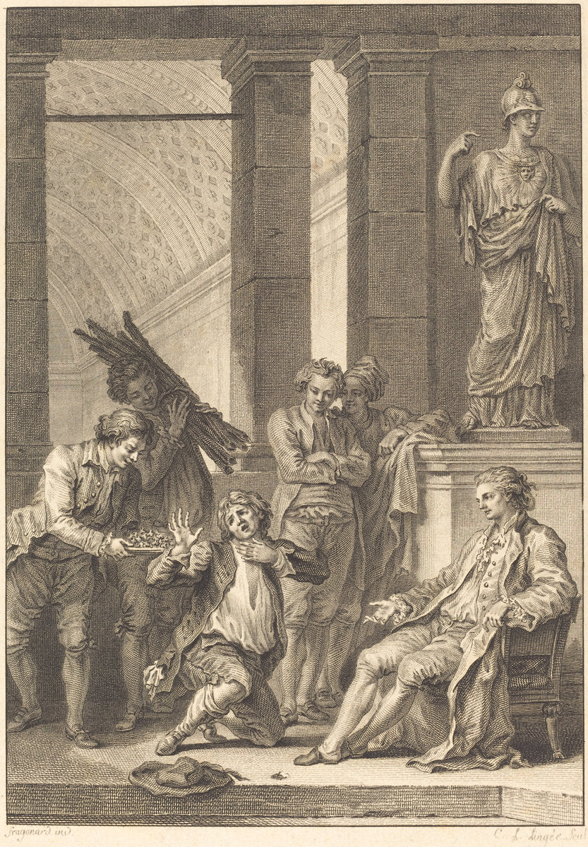 Le paysan by Charles Louis Lingée after Jean-Honoré Fragonard (French, 1748 - 1819), 16X12"(A3)Poster Print