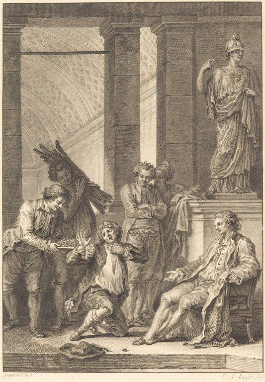 Le paysan by Charles Louis Lingée after Jean-Honoré Fragonard (French, 1748 - 1819), 16X12"(A3)Poster Print