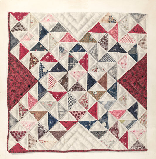 Patchwork Quilt by Mae A. Clarke (American, active c. 1935), 16X12"(A3)Poster Print