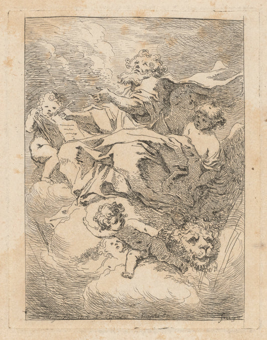Saint Mark by Jean-Honoré Fragonard after Giovanni Lanfranco (French, 1732 - 1806), 16X12"(A3)Poster Print